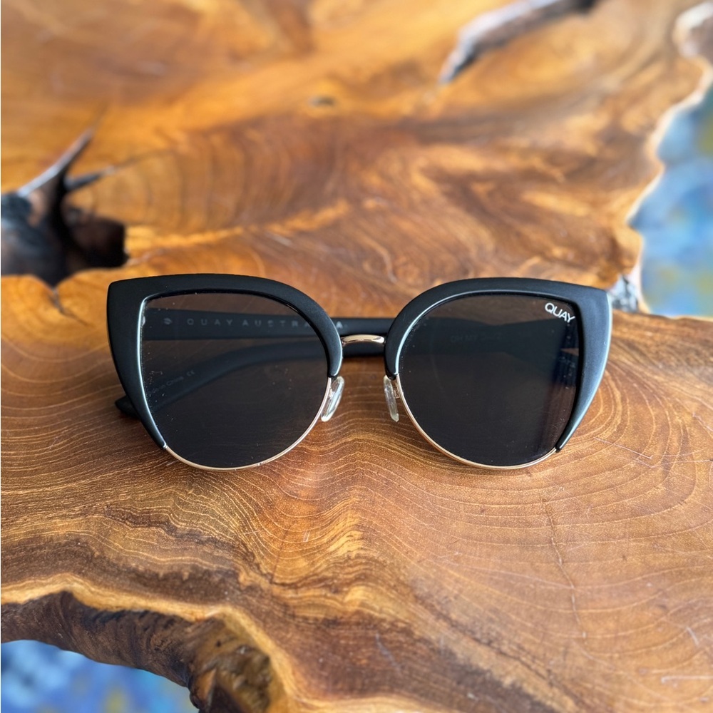 Quay Australia Matte Black Cat Eye Sunglasses